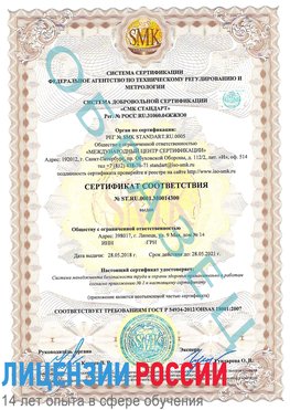 Образец сертификата соответствия Усть-Илимск Сертификат OHSAS 18001